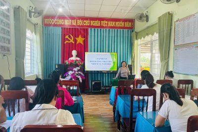 Thực hiện theo kế hoạch số 135/KH-MNĐL ngày 18/09/2025 nhà trường tổ chức tập huấn, bồi dưỡng thường xuyên cho giáo viên và CBQL năm học 2025 – 2026 trong 2 ngày 11/10/2025 và 18/10/2025