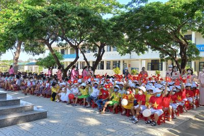 Trường MN Đức Lợi tổ chức cho trẻ 5 tuổi tham quan trường Tiểu học vào ngày 28/4/2022.